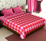 Story@Home Coral Collection Soft Printed Fleece Polyester Double Bed Blanket - Red